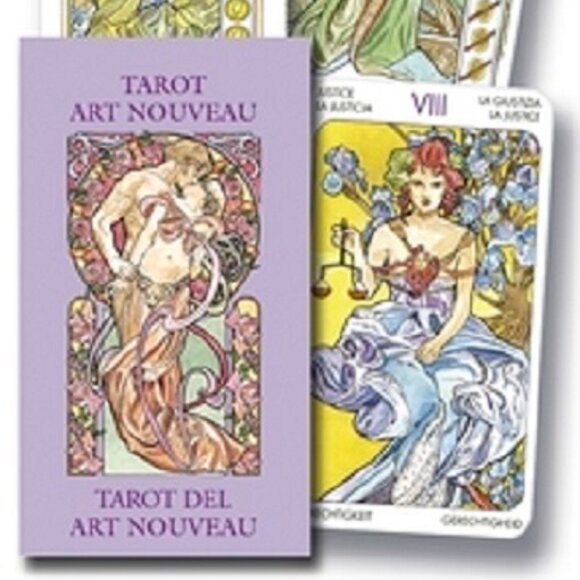 OOP HTF Lo Scarabeo Other - Tarot Art Nouveau Mini OOP, HTF beginner deck ,deck and instructions 2X3 in, NEW